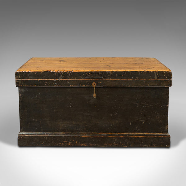 Antique Shipwright's Chest, English, Pine, Maritime, Tool Trunk, Victorian, 1900