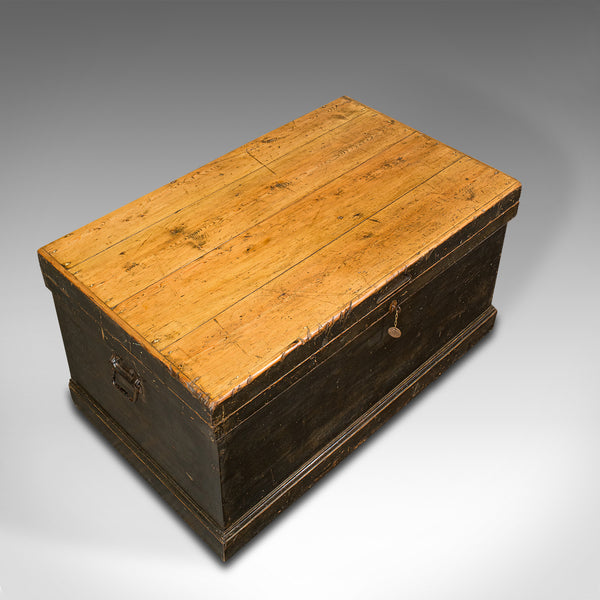 Antique Shipwright's Chest, English, Pine, Maritime, Tool Trunk, Victorian, 1900