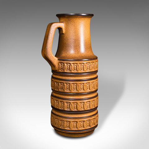 Tall Vintage Decorative Jug, German, Lava, Serving Ewer, Vase, Late 20th, C.1970