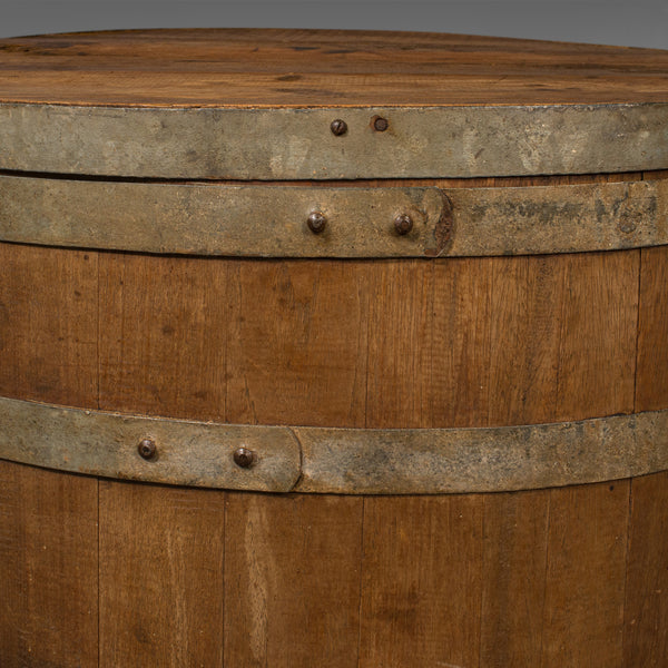 Large Antique Fireside Log Bin, English, Oak, Coffee Table, Victorian, C.1850