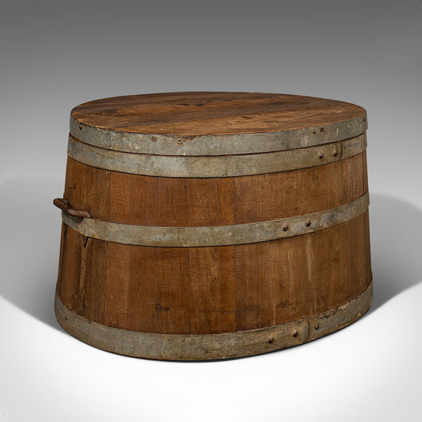 Large Antique Fireside Log Bin, English, Oak, Coffee Table, Victorian, C.1850