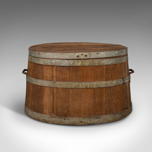 Large Antique Fireside Log Bin, English, Oak, Coffee Table, Victorian, C.1850