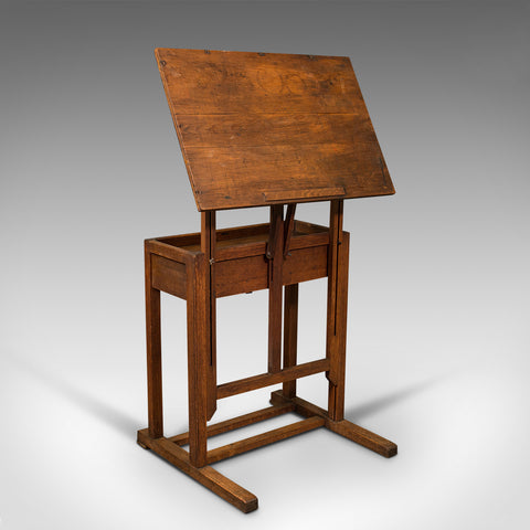 Antique Artist's Easel, English, Oak, Adjustable, Rest, Lectern, Edwardian, 1910