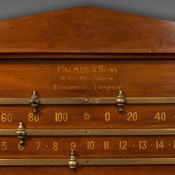 Antique Billiards Scoreboard, English, Snooker, Palmer & Sons, London, Edwardian