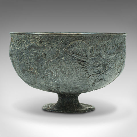 Antique Libation Cup, Chinese, Lead Alloy, Decorative Bowl, Victorian, C.1880