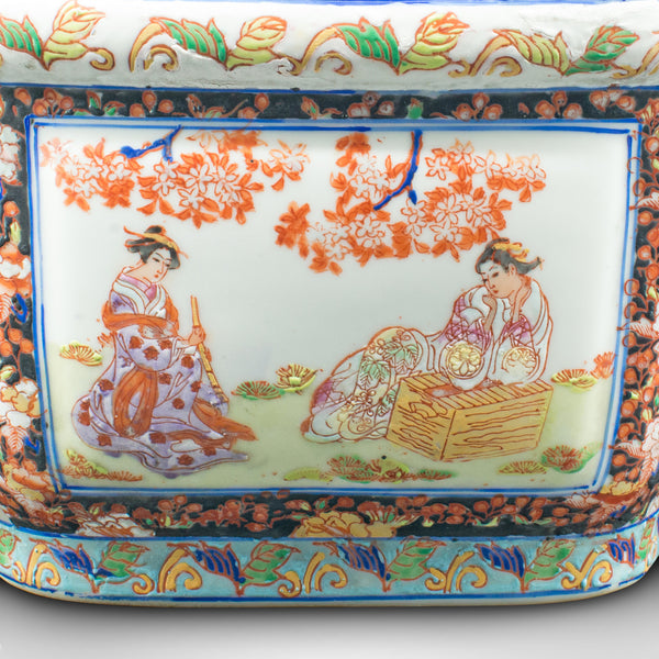 Antique Decorative Jardiniere, Chinese, Ceramic, Planter, Victorian, Circa 1900