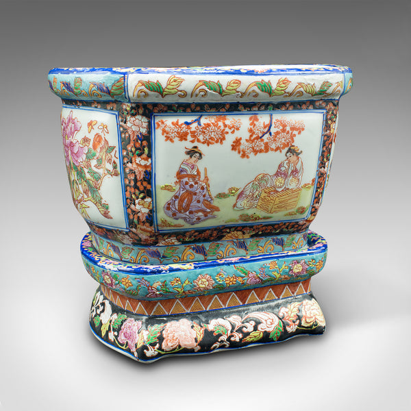 Antique Decorative Jardiniere, Chinese, Ceramic, Planter, Victorian, Circa 1900