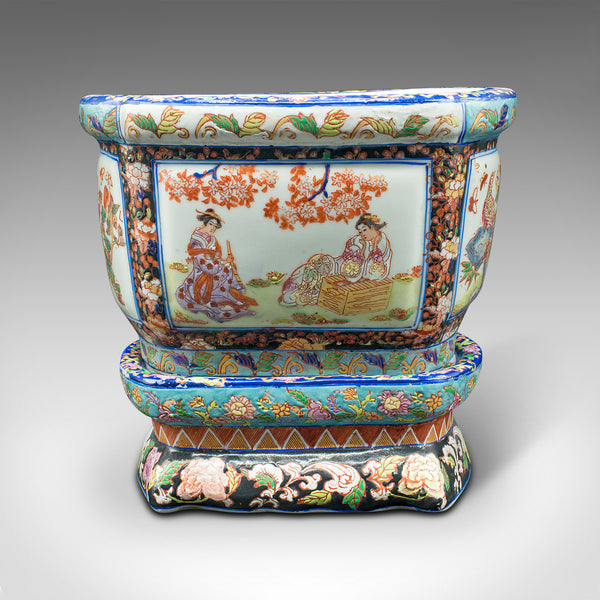 Antique Decorative Jardiniere, Chinese, Ceramic, Planter, Victorian, Circa 1900