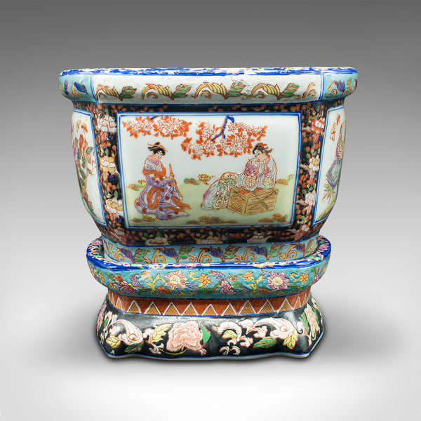 Antique Decorative Jardiniere, Chinese, Ceramic, Planter, Victorian, Circa 1900