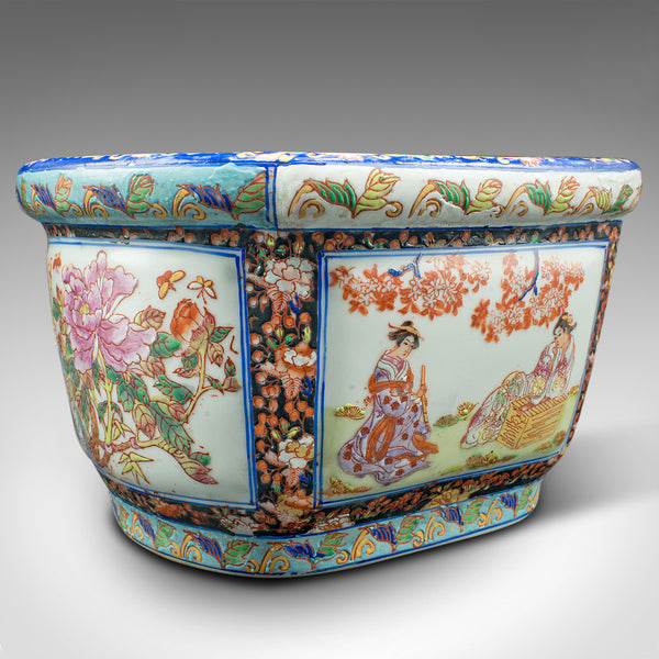 Antique Decorative Jardiniere, Chinese, Ceramic, Planter, Victorian, Circa 1900