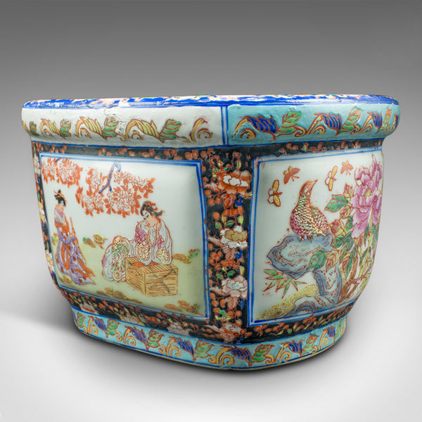 Antique Decorative Jardiniere, Chinese, Ceramic, Planter, Victorian, Circa 1900