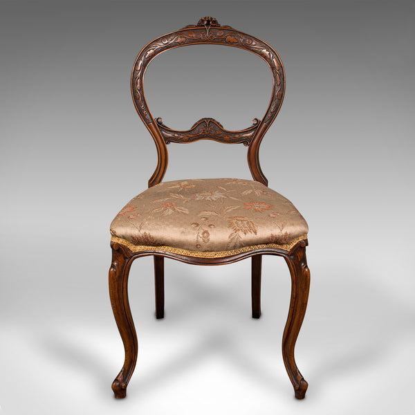 Pair Of Antique Side Chairs, English, Walnut, Reception Hall, Seat, Victorian