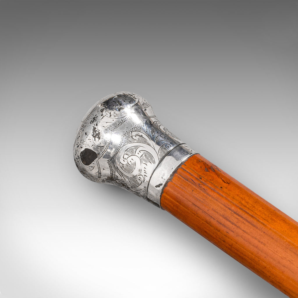 Antique Dandy's Walking Cane, English, Fruitwood Stick, Silver Handle –  London Fine Antiques