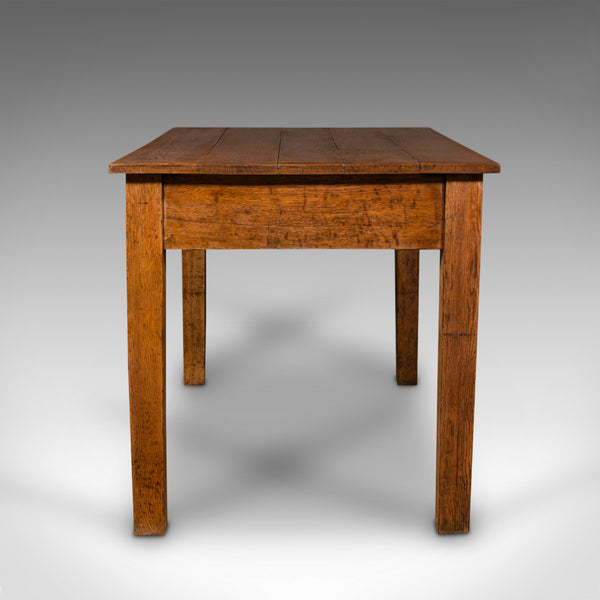 Small Antique Farmhouse Table, English, Oak, 4 Seat, Breakfast, Work, Edwardian