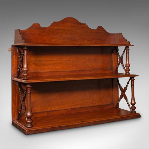 Antique Mounted Whatnot, English, Bookshelf, Collectibles Shelf, Victorian, 1900