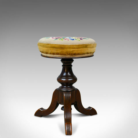 Adjustable Antique Piano Stool, English, Victorian, Walnut, Music, Circa 1880 - London Fine Antiques