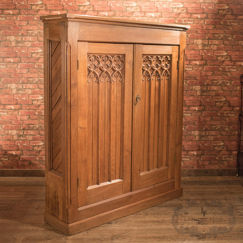 Antique Hall Cupboard, Victorian Oak c.1880 - London Fine Antiques