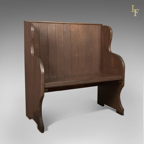 Antique Settle, 19th Century Bench, Pew, English, c.1890 - London Fine Antiques