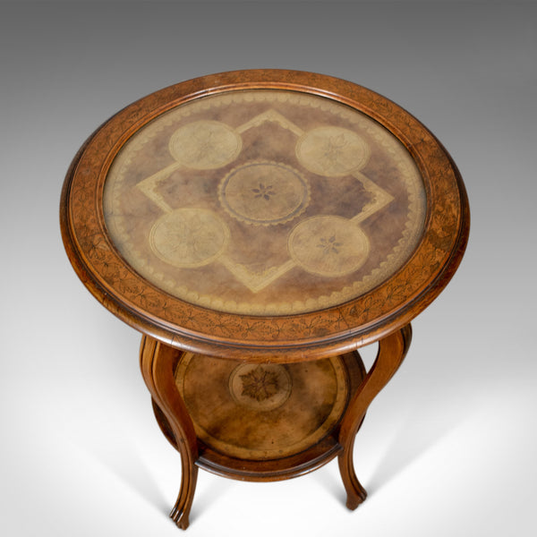 Antique Tea Table, Italian, Mahogany, Leather, Occasional, Side, Circa 1900 - London Fine Antiques