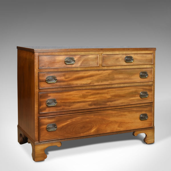 Broad Chest of Drawers, English, Georgian, Revival, Mahogany, 20th Century - London Fine Antiques