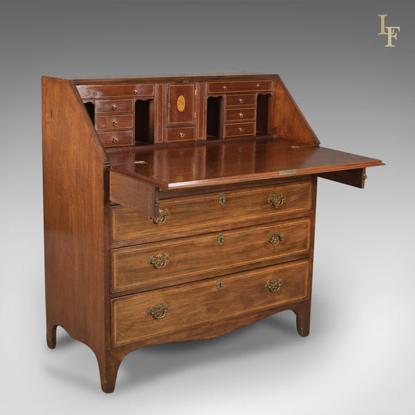 Georgian Antique Bureau, English 18th Century Mahogany Desk c.1780 - London Fine Antiques