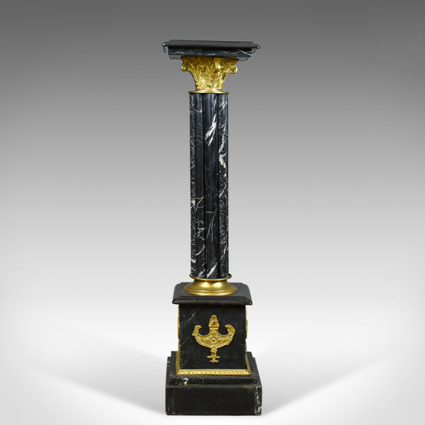 Heavy Marble and Gilt Metal Pedestal, Mid C20th Stand in the Victorian Taste - London Fine Antiques