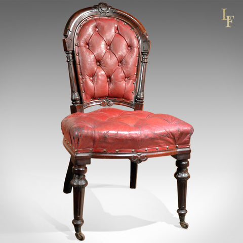 Regency Red Leather Antique Library Chair, c.1830 - London Fine Antiques