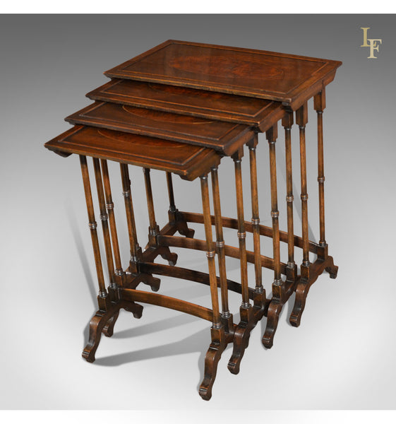 Antique Nest of Tables, Walnut, Late Victorian - London Fine Antiques