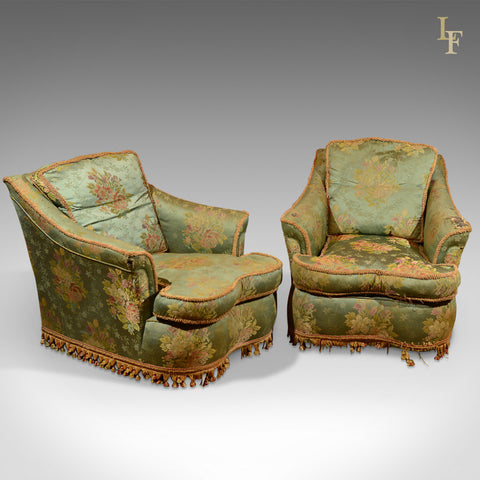 Pair of Antique Armchairs, Edwardian c.1910 - London Fine Antiques