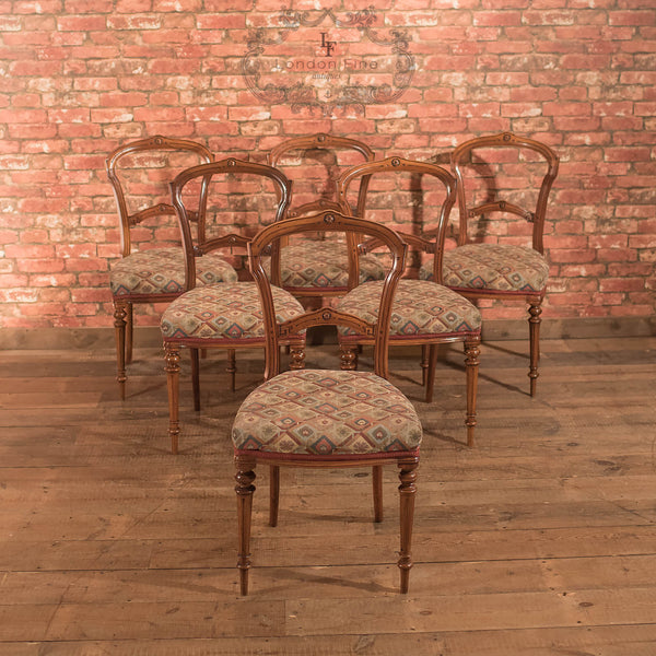 Set of 6 Antique Dining Chairs, Aesthetic Movement - London Fine Antiques