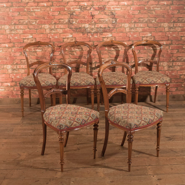 Set of 6 Antique Dining Chairs, Aesthetic Movement - London Fine Antiques