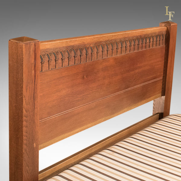 Mid-Century Arts & Crafts Oak Bed - London Fine Antiques