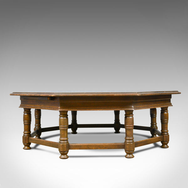 Large, Vintage Coffee Table, English, Oak, Octagonal, Low, 20th Century - London Fine Antiques