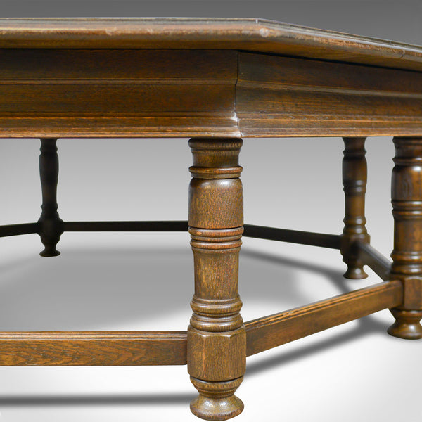 Large, Vintage Coffee Table, English, Oak, Octagonal, Low, 20th Century - London Fine Antiques