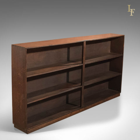 Mid Century Open Bookcase, English Oak - London Fine Antiques