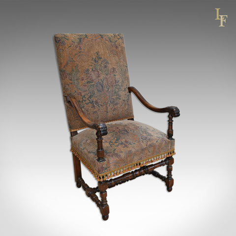 Antique Flemish Armchair, Walnut Frame C.1880 - London Fine Antiques