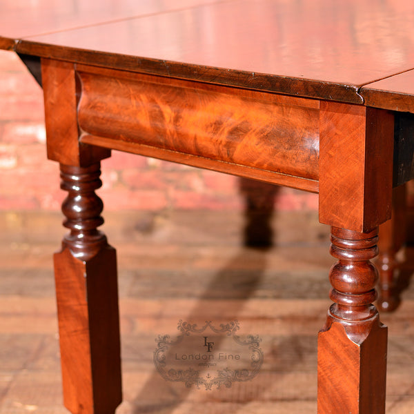 Victorian Mahogany Drop Leaf Dining Table - London Fine Antiques