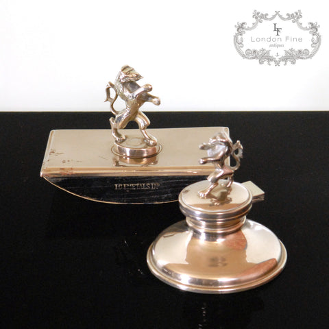 Vintage '40s Inkwell & Blotter - London Fine Antiques